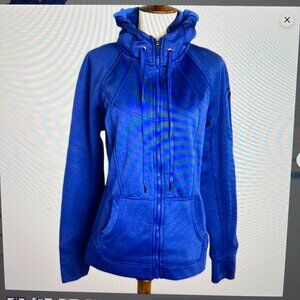 Tangerine Micro Stripe Zip-Up Hoodie Active Jacket